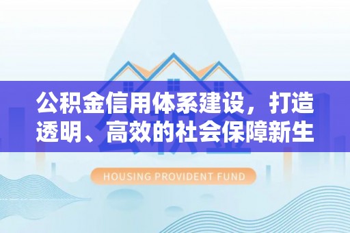 西夏公积金信用体系建设，打造透明、高效的社会保障新生态