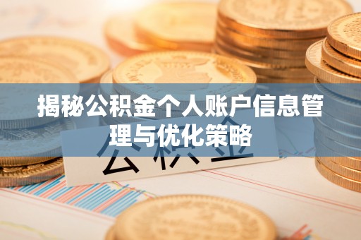 西夏揭秘公积金个人账户信息管理与优化策略