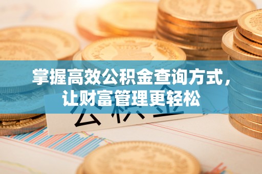 西夏掌握高效公积金查询方式，让财富管理更轻松