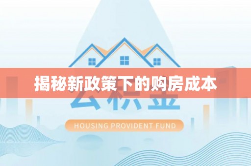 西夏揭秘新政策下的购房成本
