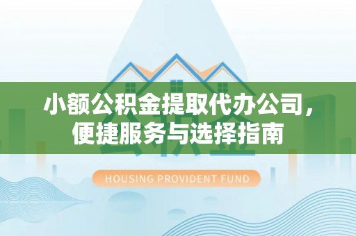西夏小额公积金提取代办公司，便捷服务与选择指南