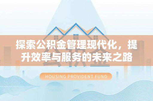 西夏探索公积金管理现代化，提升效率与服务的未来之路